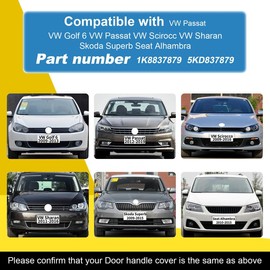 Goholy Car Exterior Door Handle Key Hole Trim Cover CapCompatible with VW Golf 6 Passat Scirocco Sharan Skoda Superb Seat Alhambra 1K8837879 5KD837879 Door Handle Accessories Lock Cap White