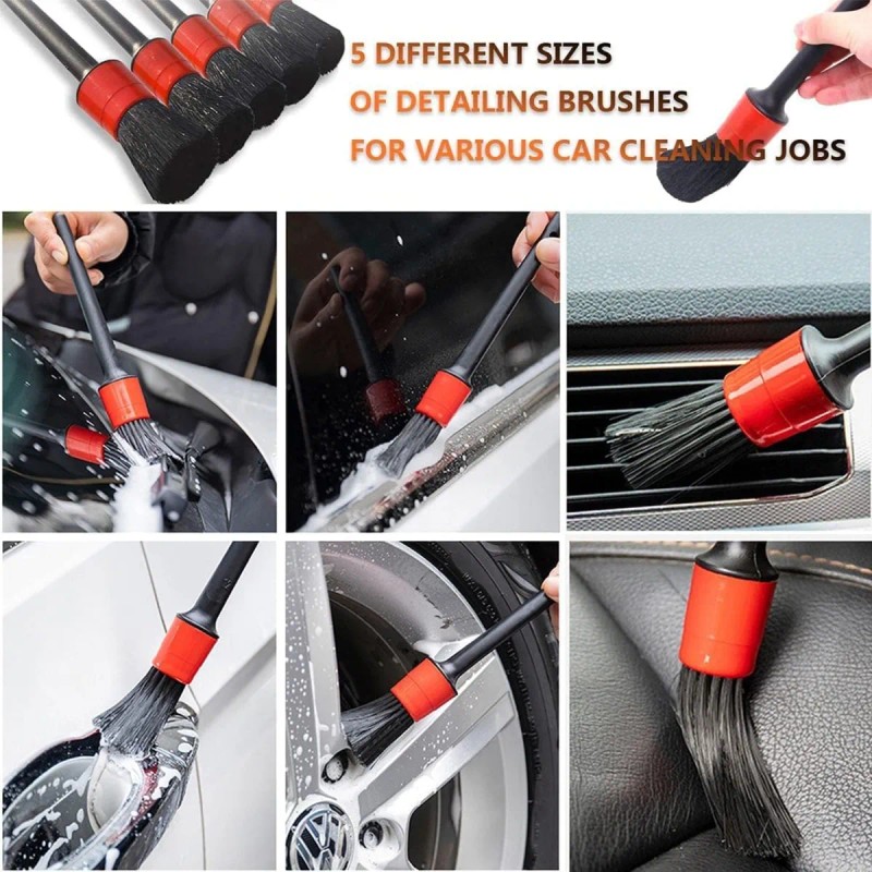Kit De Limpieza De Coche,cepillos De Limpieza Para Detalles 17pcak