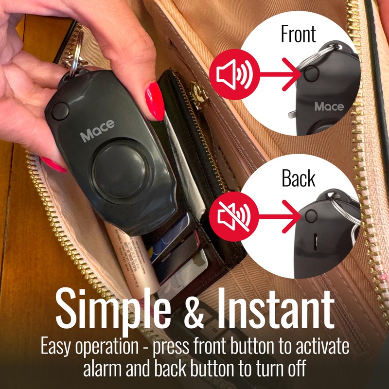 Mace Personal Safety Alarm - Loud 130db Siren, Built in