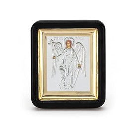 NKlaus Guardian Angel Icon in Black Frame with Glass 7 x 6 cm Christian 11333