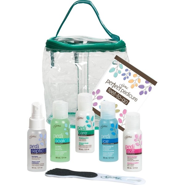 Gena Feet-to-Go Pedicure Kit that helps prevent foot odor, soften calluses and skin and refresh tired feet, perfect for travel