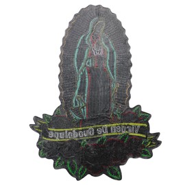 Christening Virgin Mary My Lady of Guadalupe Baptism Embroidered Iron on Patch Flower Applique