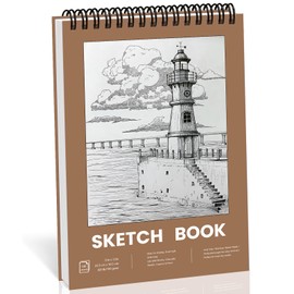12"x9" Sketch Book, 100 Sheets (68lb/100gsm) Inner Paper, Top Spiral Bound, Acid Free, Drawing, Painting Paper for Beginners Kids Students Adults Artist