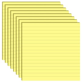 Qeeenar 8 Pads Big Sticky Notes 11 x 11 Inch Lined Jumbo Large Sticky Notes for Wall,Giant Strong Power Memo Square Post for Office, 25 Sheets/Pad (Yellow Color)