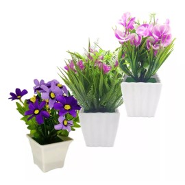 Importeek 3pz Arreglo Floral Artificial Flores Planta Decoracion Ramo