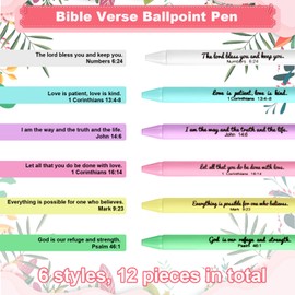 Jspupifip 24 Pcs Mini Christian Floral Spiral Notebooks and Bible Verse Ballpoint Pen Set, Religious Faith Based Inspirational Quotes Verse Prayer Wedding Church School Office for Women Men