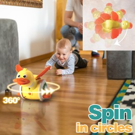 Sizobi Duck Toys for Toddlers 1-3, Tummy Time Crawling Toys for Babies 6-12 12-18 Months, Light Up Musical Dancing Walking Duck Learning for Infants Newborn 0-3-6 Months Boys&Girls