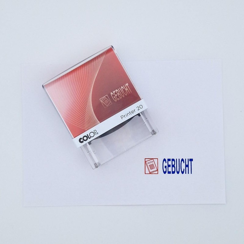 COLOP Printer 20 Text Stamp Booked and Pictogram, Imprint Colour