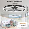 Franjulia Ceiling Fans with Lights and Remote, 20'' Low Profile
