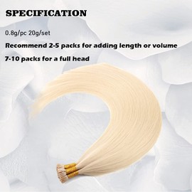 Sent Hair I Tip Hair Extensions Remy Real Human Hair Extension #613 Highlight Blonde Color Cold Fusion I Tips Hair Extensions Pre Bonded Silky Straight 18 Inch 20g 25s/pack