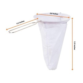 FSBY: Tea/Coffee Filter, Size 3.0 inches, Reusable, Traditional Thai style, Cloth Tea Filter Sock, Pour Over, Dripper Filter, Coffee Strainer