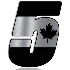 Biomar Labs® 1 x Vinyl Sticker Canada National Canadian Flag Maple Leaf Emblem Silver Auto Moto Motocross Motosport Start Racing Number 5 Rally Race Car Bike Motorcycle Tuning N 275