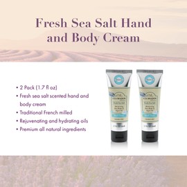 A LA MAISON Moisturizing Cream, Fresh Sea Salt - Uses: Hand, Argan Oil, Pure Shea Butter, Essential Oils, Plant Based, Cruelty-Free, SLS and Paraben Free (1.7 Oz, 2 Pack)