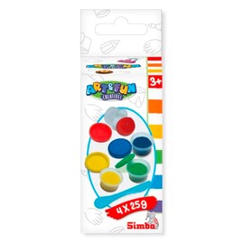 Simba Art and Fun 4 Kneading Boxes 25 g Each Red, Blue, Green, Yellow, with Spatula, from 3 Years