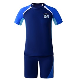 karrack Boys Two Piece Rash Guard Swimsuit Kid Water Sport Short Swimsuit UPF 50+ Sun Protection Bathing Suits