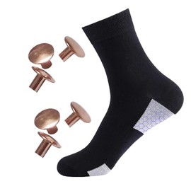 AddBili 6 Pure copper solid rivets and 1 grounding socks suitable for most copper-containing grounding shoes, Black, Large
