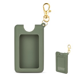 VANEST Silicone Case Compatible with Noshinku Pocket Hand Sanitizer, Protective Case with Keychain for Refillable Travel Size, Hand Sanitizer Spray Accessory (Dark Green)