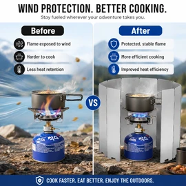 Camping Stove Windscreen for Outdoor Cooking – Foldable Aluminum Wind Shield for Hiking, Picnic & BBQ