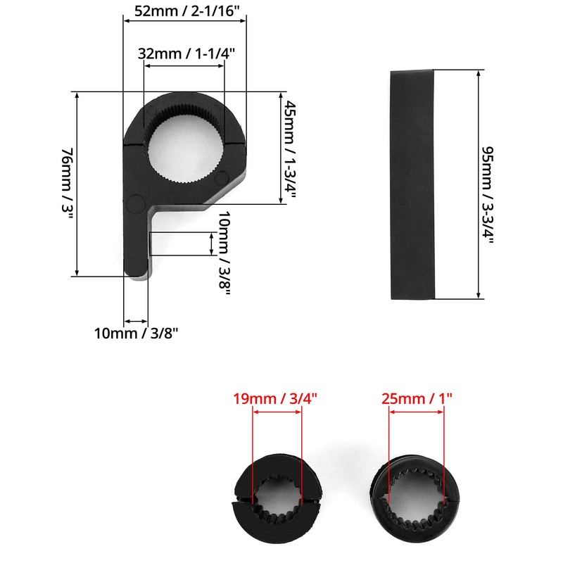 QWORK Universal Work Light Bracket 19-32 mm for Front Protection