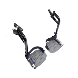 Heavy-Duty Wheelchair footrest Replacement,Economy Footrest for Bariatric Wheelchairs and Transport Chair, Aluminum Footplates and Heel Loops,Universal Swing Away Footrests, stdsf-tf(1 Pr, Black)
