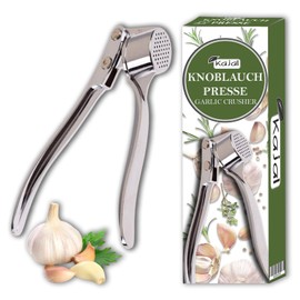 Kajal Garlic Press Crusher Peeler Squeezer Easy Clean Heavy Duty Stainless Steel Garlic Press Crusher Easy Squeeze Handle