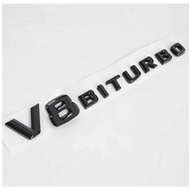 V8 Biturbo Lettering 3D Emblem Logo G63 S63 SL63 CL63 C63 CLS63 AMG (Black)