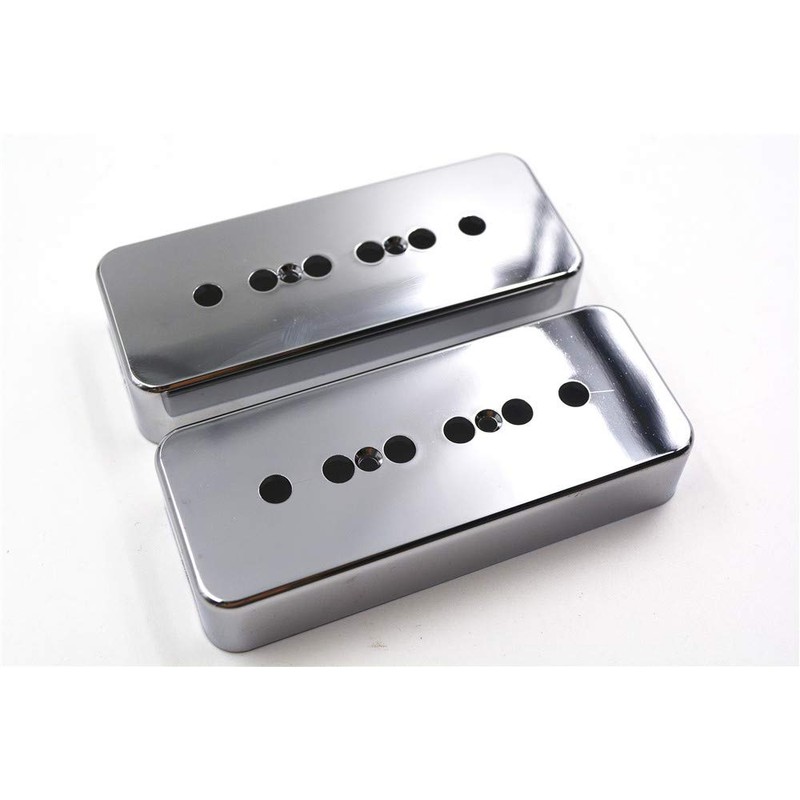 Chrome P90 Humbucker Pickup Covers for Electric Guitars Set of