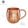 NKlaus 4 x Copper Cups Pure Copper 100% Ayuverda Oval