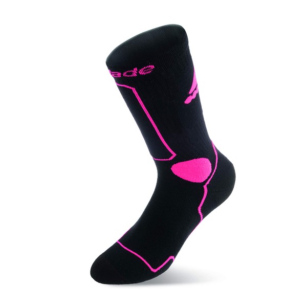 Rollerblade Performance Women's Socks, Inline Skating, Multi Sport, Black and Pink, Size Medium