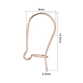 BENECREAT 5 Pairs 14K Gold Filled Kidney Earring Hooks Kidney Ear Wires Findings for DIY Jewelry Making - 14.5x8mm