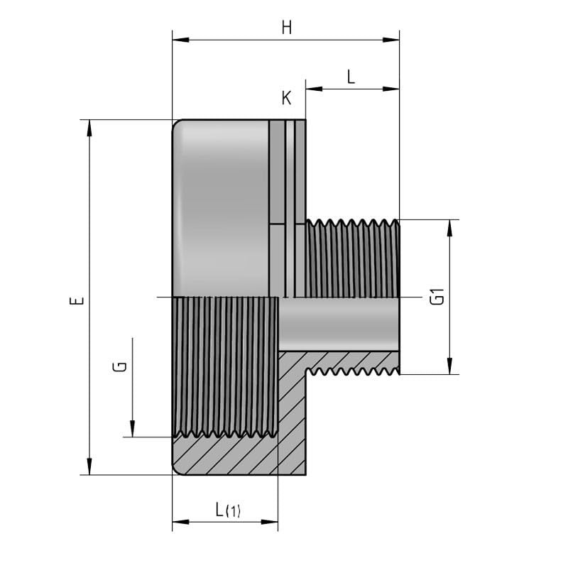 REKUBIK Reduction Male Thread x Internal Thread with O-Ring Size