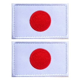 EmWoot 2PCS Japan Flag Patch Embroidered Morale Patch Military Tactical Patches Hook and Loop