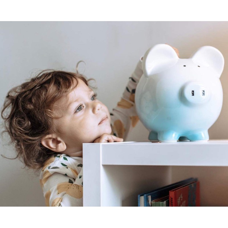 Child to Cherish Ombre Ceramic Piggy Bank, Blue