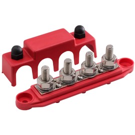 Fastronix 3/8" 4 Stud Stainless Steel Power Distribution Block with Cover