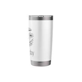 Dilly Dally Day Flower Art Minimalist Design Quirky Floral Stainless Steel Insulated Tumbler