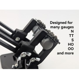 Brightstone Forge Model Train Servicing and Repair Stand. Adjustable. Gauge/Scale HO, OO, TT, N, Locomotive Maintenance Cradle (Grey)