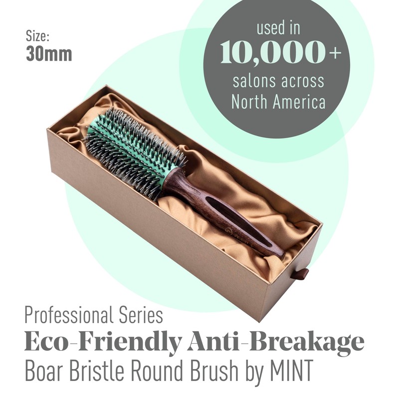 MINT Eco-Friendly Boar Bristle Round Brush for Blow Drying |