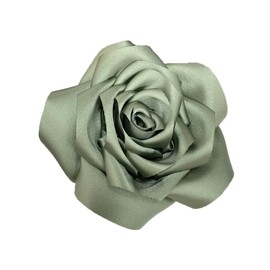 Dainty Satin Rose Flower Large Brooch Lapel Pins Delicate Elegant Handmade Fabric Flower Brooches Pin Classic for Wedding Party Dance Banquet for Women Men Dress Suit Ceremony Clothes Accessories JewelryGifts 110mm (Olive Green)