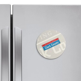 Unbranded Clark County Grunge Retro Travel Tin Sign | 4'' X 4'' Round Decorative Magnet