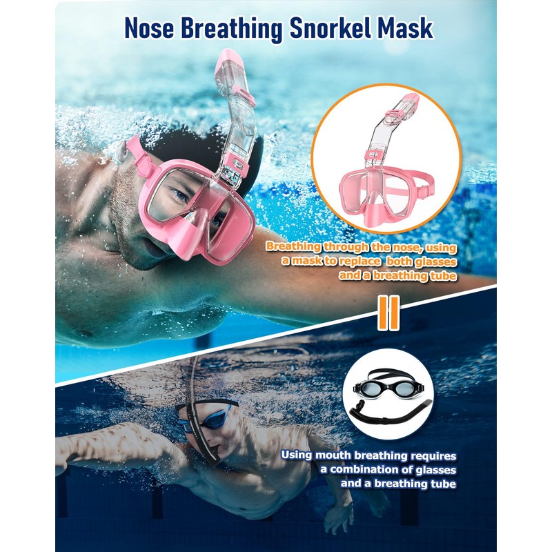 W WSTOO Multifunctional Snorkel Swim Mask That Allows You to