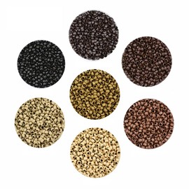 1000pcs 2.5mm Copper Nano Rings Beads Hair Extension Nano Rings Beads (Dark Brown)