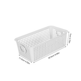 ULTECHNOVO 3pcs Mini Plastic Storage Baskets Desktop Organizer Bins for Makeup Stationery Sundries Lightweight Dual Handle Design Versatile Use Home Office Bathroom