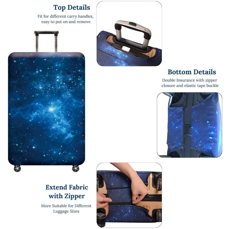 GOXUNYUAN Gepäckabdeckung, waschechter Schutzkoffer-Cover - Reise-elastischer Spandex-Koffer-Protector Für Gepäckstücke mit