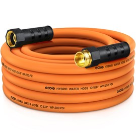 Heavy Duty Garden Hose 25ft, Non-Expanding Flexible Water Hose, Kink Resistant Lightweight Hybrid Hose, Leakproof Hose Male to Female Fittings