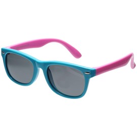 Grandios GD-KGL 10 Color Children's Sunglasses, Boys, Girls, Kids, UV Protection, Polarized Lens, Stylish, Cute, Temple, Light blue × pink