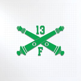 3-Pack Inkfidel 13F Forward Observer Fire Support Specialist Crossed Cannons Vinyl Decal (Green)