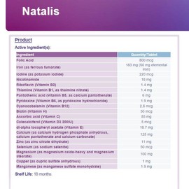 Natalis Pregnancy Support Vitamins and Minerals One-A-Day 100 Tablets (Limit ONE per Order)