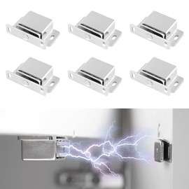 HonesaLoc Cabinet Magnets 6 Pack Thin Magnetic Door Catch Kitchen Bathroom Cupboard Wardrobe Closet Closures Drawer Strong Latch 15 lbs
