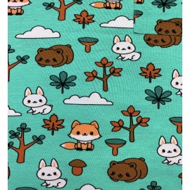 B.T.  by MsL Adult snap crotch shorts Baby Forest Animals print - L