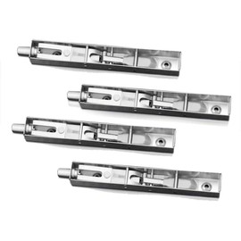 Pack of 4 (2 Pairs) NUZAMA Door Flush Bolt Latch Slide Lock, Concealed Door Bolt Security Lever Action, Stainless Steel Brushed Slide Latch - (6“ /15cm in Length)